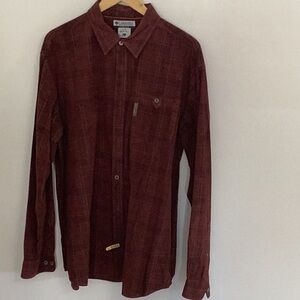 Columbia Red Casual Button Corduroy Shirt XL